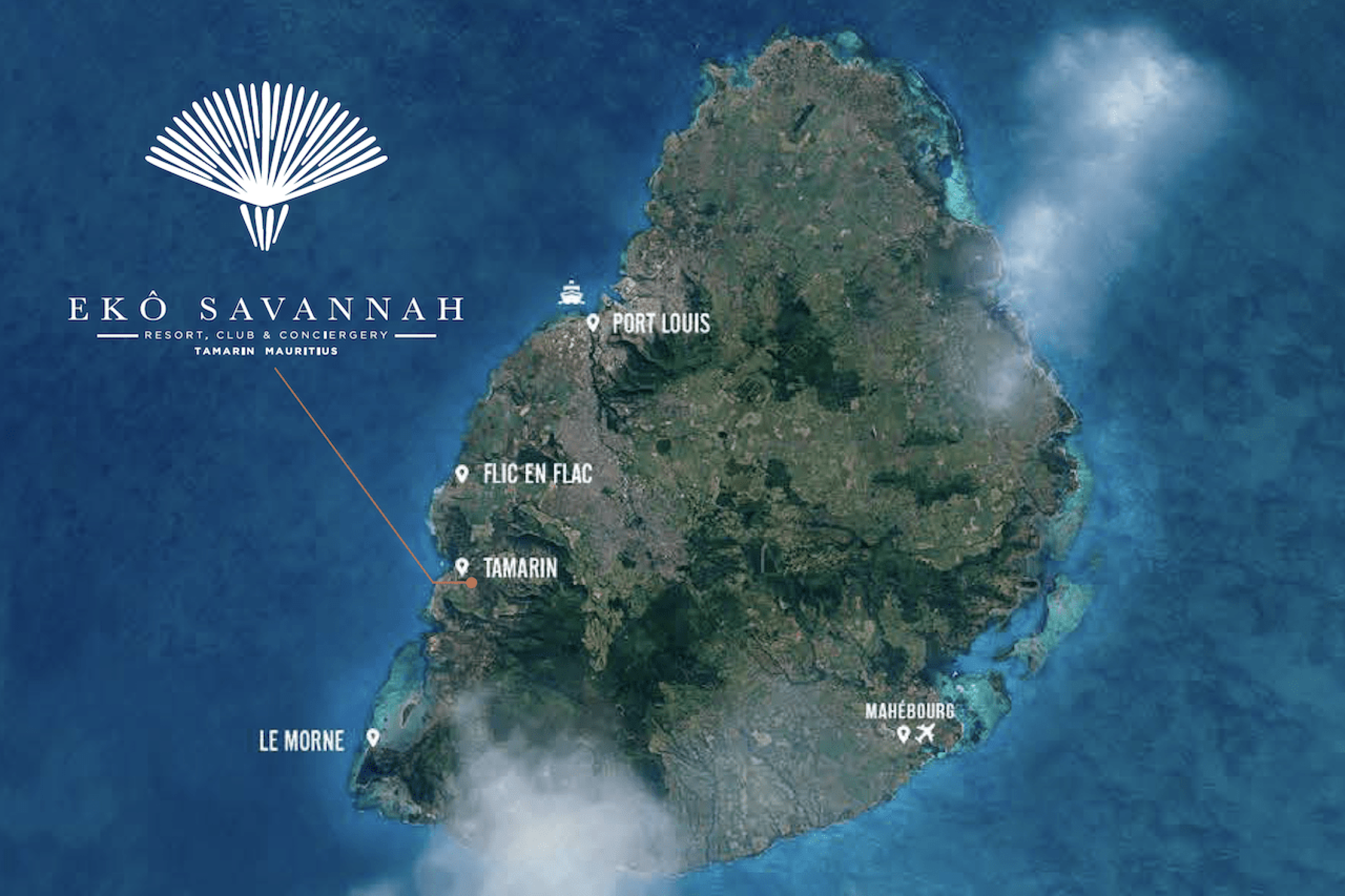Emplacement du resort sur la côte sud-ouest