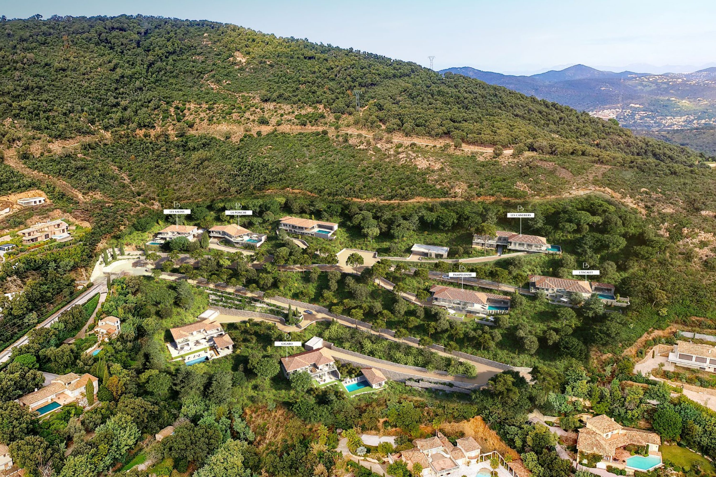 Domaine-Les-Villas-de-Beauvallon-grimaud-insertion-paysagere-vue-aerienne