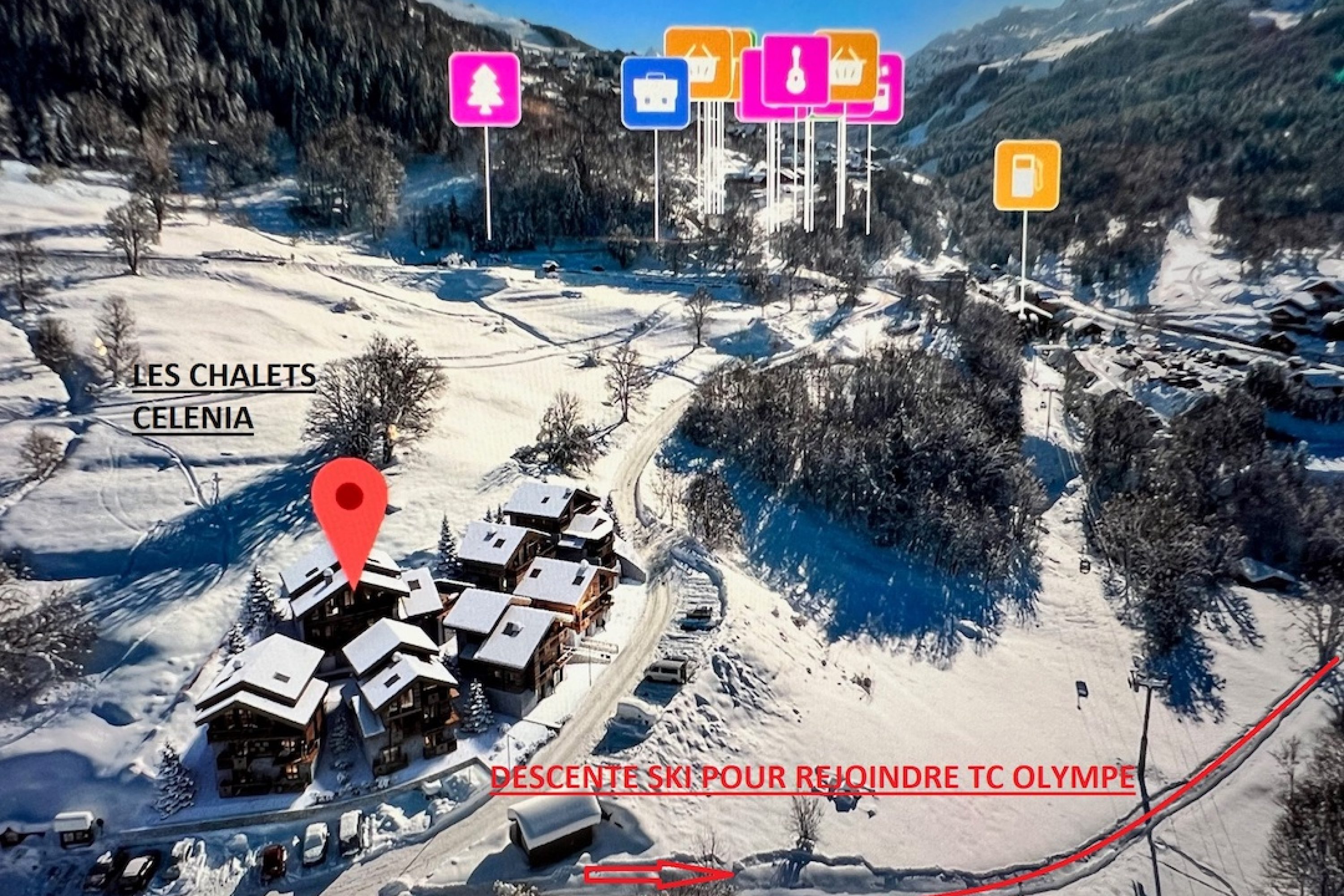 VENTE-CHALET-NEUF-LES-CHALETS-CELENIA-MERIBEL-LA-GITTAZ_ACCES_SKI