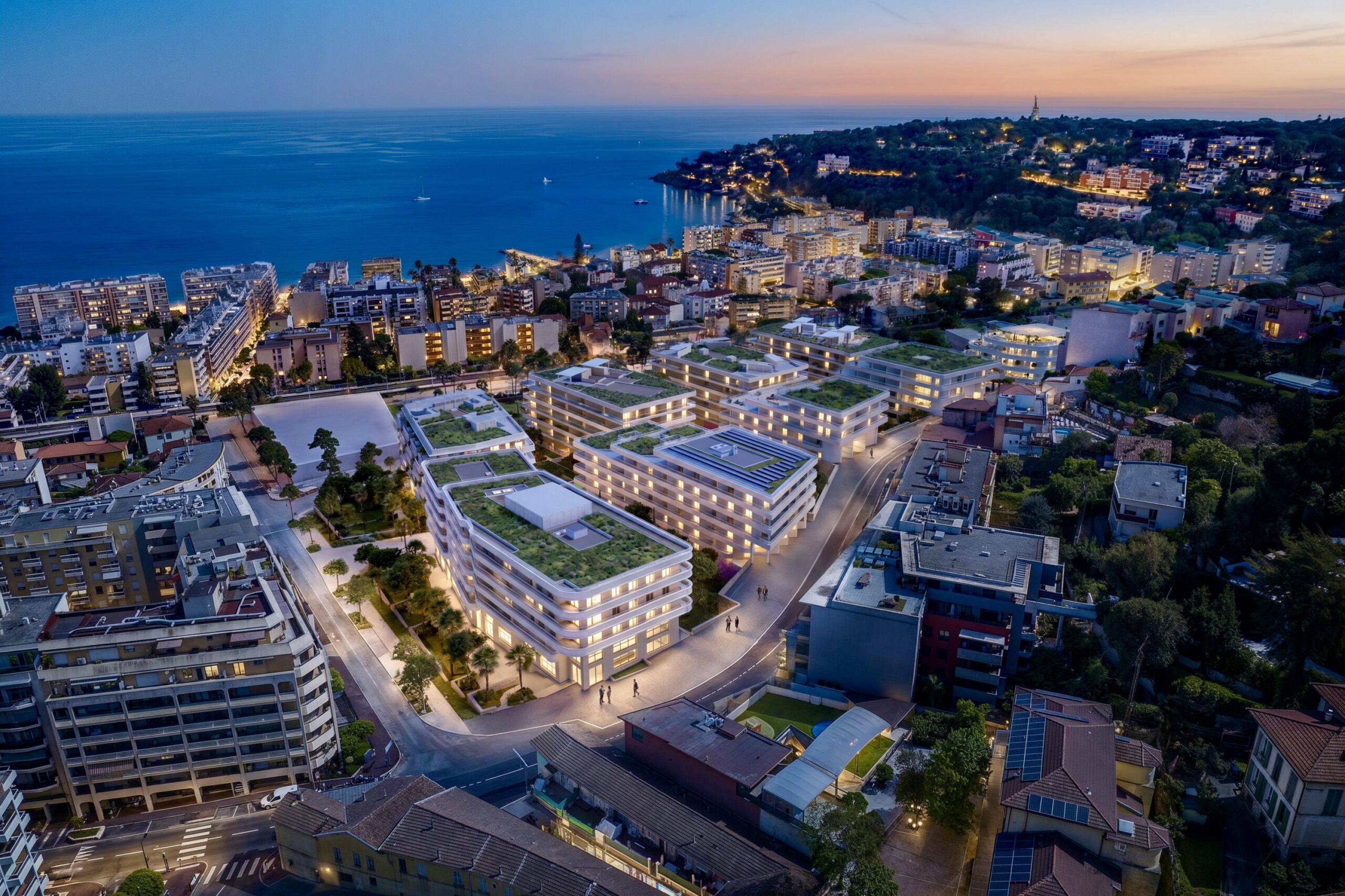 appartement-neuf-residence-coeur-carnoles-roquebrune-cap-martin-vue-aerienne-soir